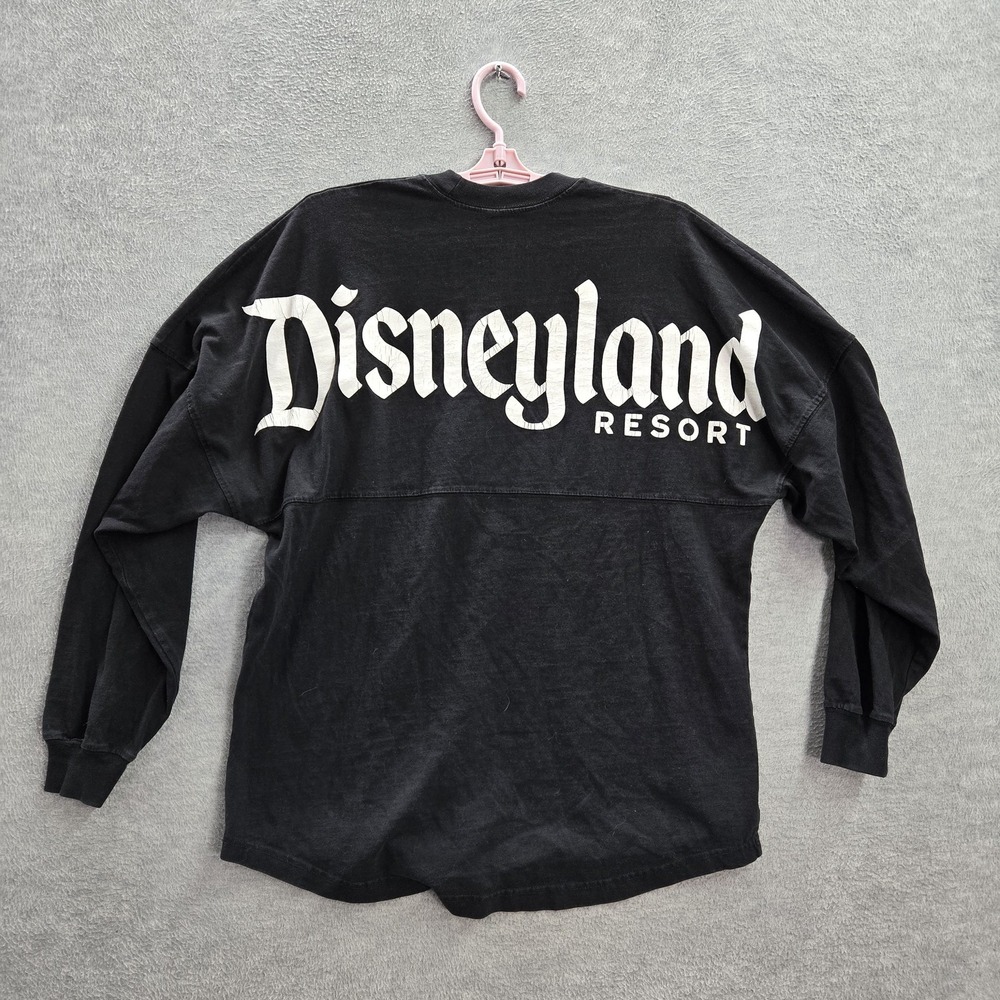 Disney Sweatshirt M Black Spirit Jersey Disneyland Resort Logo Long Sleeve